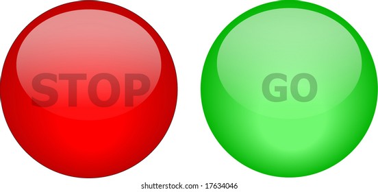 Stop and Go Glass Buttons