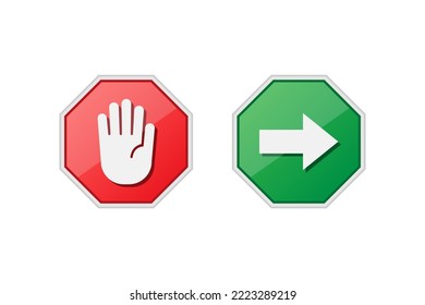 Stop and go sign icon vector design on white background