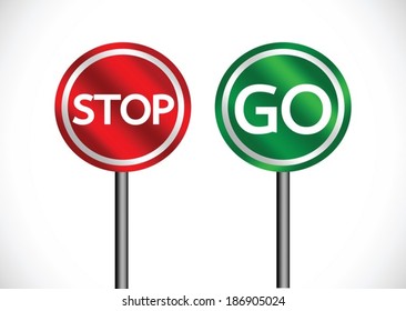  Stop and Go sign in illustration