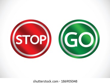  Stop And Go Sign In Illustration