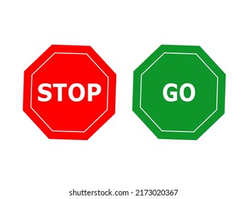 Stop Go Sign Octagonal Red Stop Stock Vector (Royalty Free) 2173020367 ...