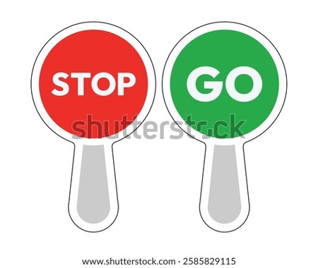 Stop and Go Sign - Traffic Control Vector High-quality Vector Illustration