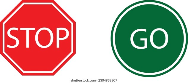 stop and go sign vector illustration