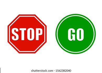 Stop and go signs - stock vector