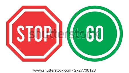 Stop And Go Signs Stock Vector Illustration. 
