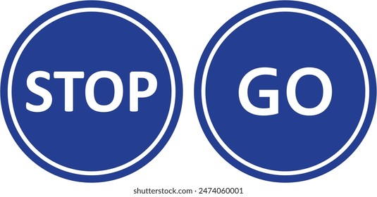 Stop and Go symbol in blue circle