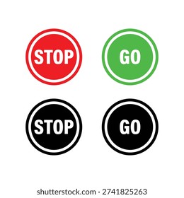 Stop and Go Traffic Signal Vector