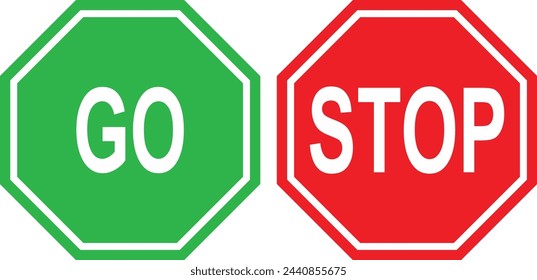 Stop and Go traffic signs vector