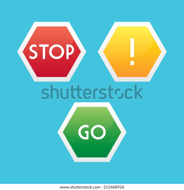 stop go warning signs stock vector royalty free 212468926