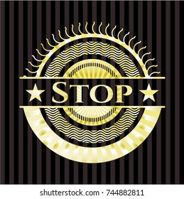 Stop gold shiny badge