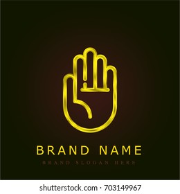 Stop golden metallic logo