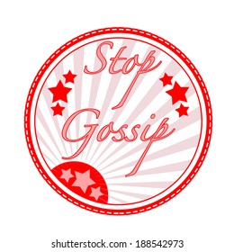 stop gossip stamp with on vector illustration