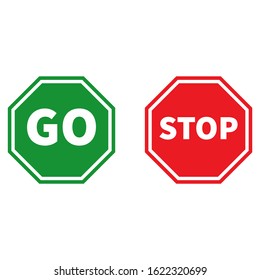 Stop Go Signs Stock Vector Stock Vector (Royalty Free) 1562382040