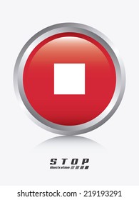 stop graphic design , vector illustration