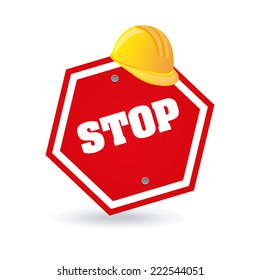 stop graphic design , vector illustration