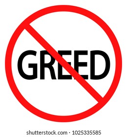 Stop Greed Sign Stock Vector (royalty Free) 1025335585 