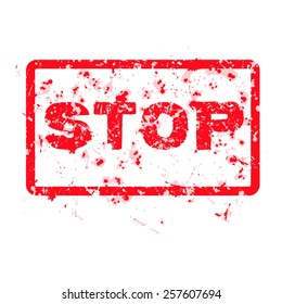 Stop grunge rubber stamp isolated on white background, vector illustration