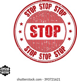 Stop grunge stamp.Vector