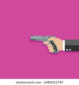 Stopp-Gun-Gewalt-Flat-Konzept