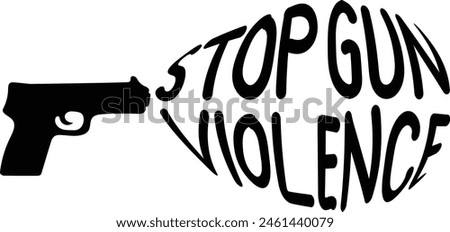 Stop Gun Violence Hand Drawn Illustration