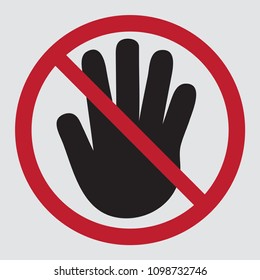 Stop hand black vector