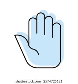 Stop Hand color shadow thinline icon , vector, pixel perfect, illustrator file