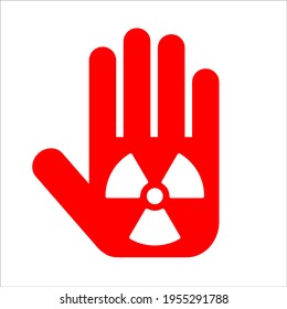 Stop hand danger. prohibition sign. Vector eps 10