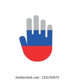 Stop hand. Flag of the Russian Federation