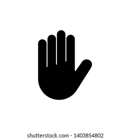 Stop Hand. Flat Vector Icon illustration. Simple black symbol on white background. Stop Hand sign design template for web and mobile UI element