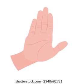 Stop hand gesture. Body language for communication. Vector.