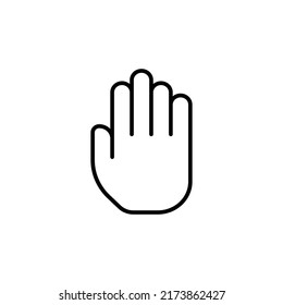 Stop Hand Gesture Editable Stroke Icon, Smart Stroke Icon