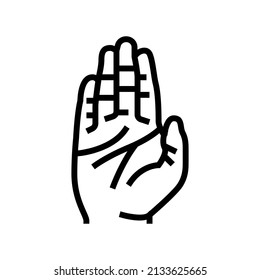 stop hand gesture line icon vector. stop hand gesture sign. isolated contour symbol black illustration