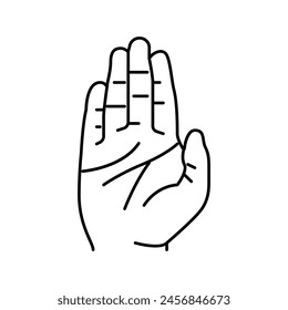 stop hand gesture line icon vector. stop hand gesture sign. isolated contour symbol black illustration