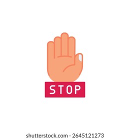 Stop hand gesture vector icon. Hand gesture icon flat style. perfect use for logo, presentation, website, and more. modern icon design color style