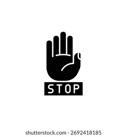 Ícone do vetor de gesto de interrupção. Gesto de mão ícone estilo sólido. uso perfeito para logotipo, apresentação, site, e muito mais.