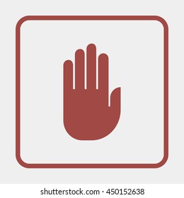 Stop hand Icon.