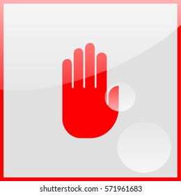 Stop hand Icon.
