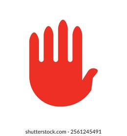 Stop hand icon. Do not sign. Simple style danger poster background symbol. Stop hand brand logo design element. Stop hand t-shirt printing. Vector for sticker.