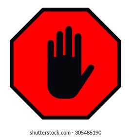 stop! hand icon. manual vector