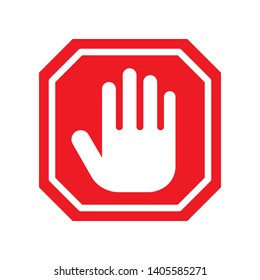 Stop hand icon in trendy flat style design. Vector graphic illustration. Suitable for website design, logo, app, and ui. EPS 10.