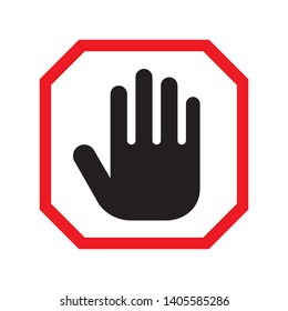 Stop hand icon in trendy flat style design. Vector graphic illustration. Suitable for website design, logo, app, and ui. EPS 10.