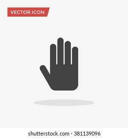 Stop hand Icon in trendy flat style isolated on grey background. Stop symbol for your web site design, logo, app, UI. Vector illustration, EPS10.