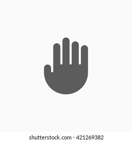 Stop hand Icon in trendy flat style isolated on grey background. Stop symbol for your web design, logo, UI. Vector illustration, EPS10.