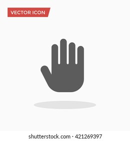 Stop hand Icon in trendy flat style isolated on grey background. Stop symbol for your web design, logo, UI. Vector illustration, EPS10.