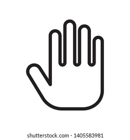 Stop Hand Icon In Trendy Outline Style Design. Vector Graphic Illustration. Suitable For Website Design, Logo, App, And Ui. Editable Vector Stroke. EPS 10.