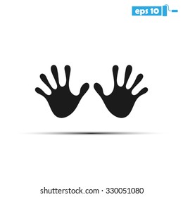 Stop hand Icon Vector.