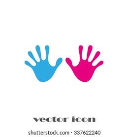 Stop hand Icon Vector.