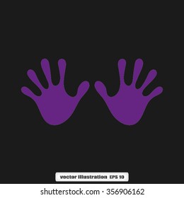 Stop hand Icon Vector. 