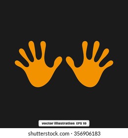 Stop hand Icon Vector.