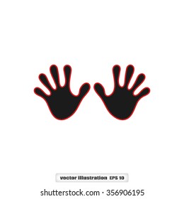 Stop hand Icon Vector.